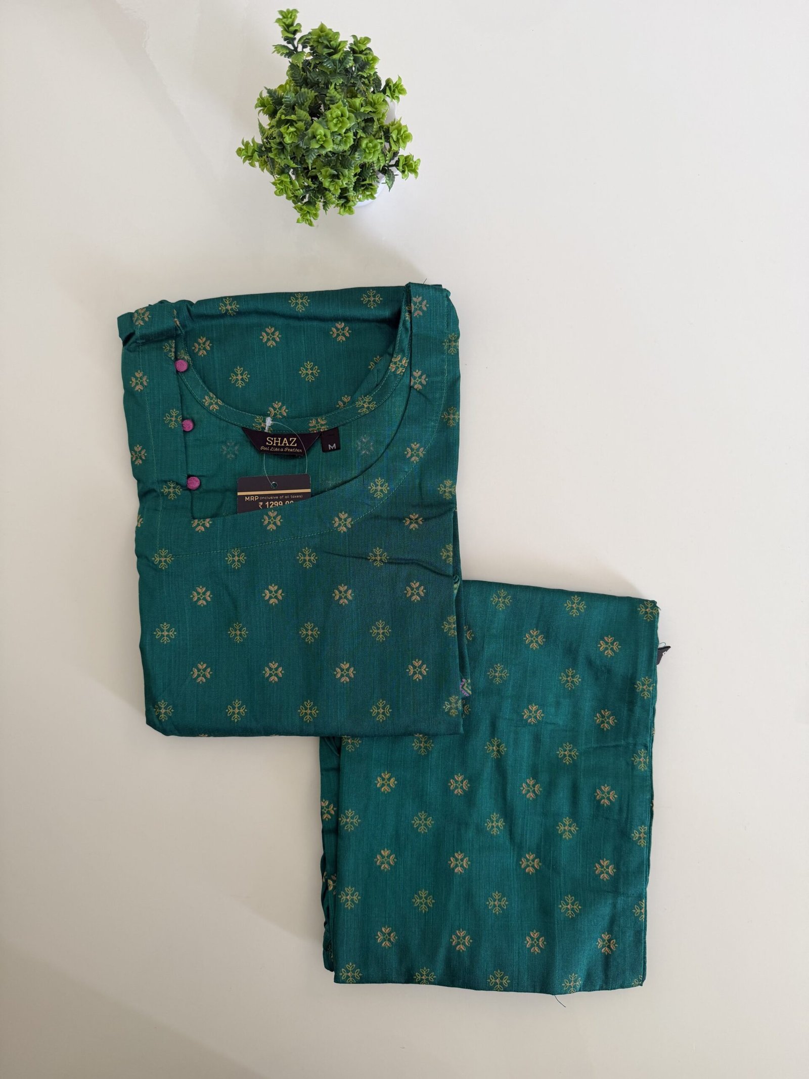 PRINTED RAW SILK CORD SET 002