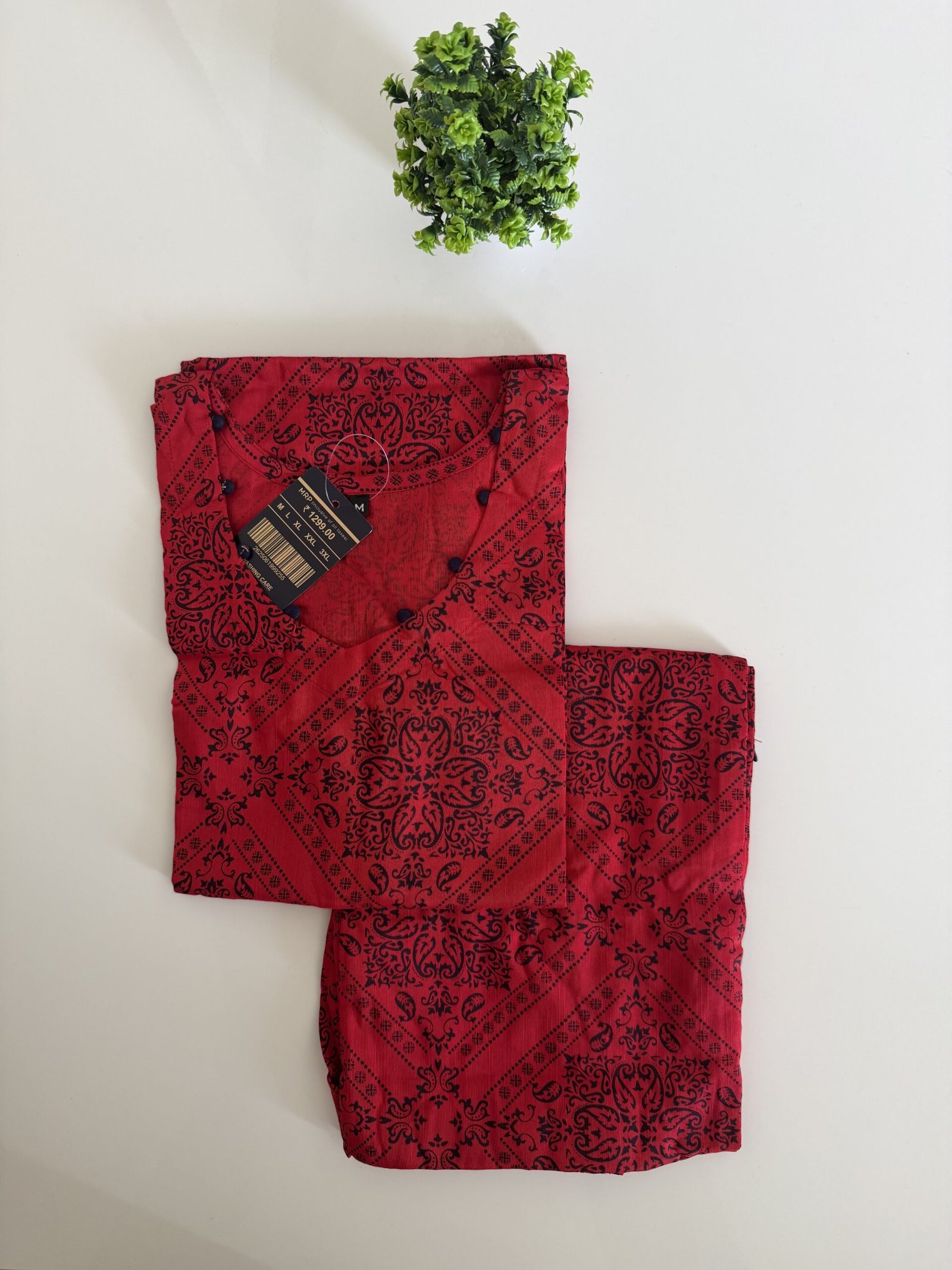 PRINTED RAW SILK CORD SET 002