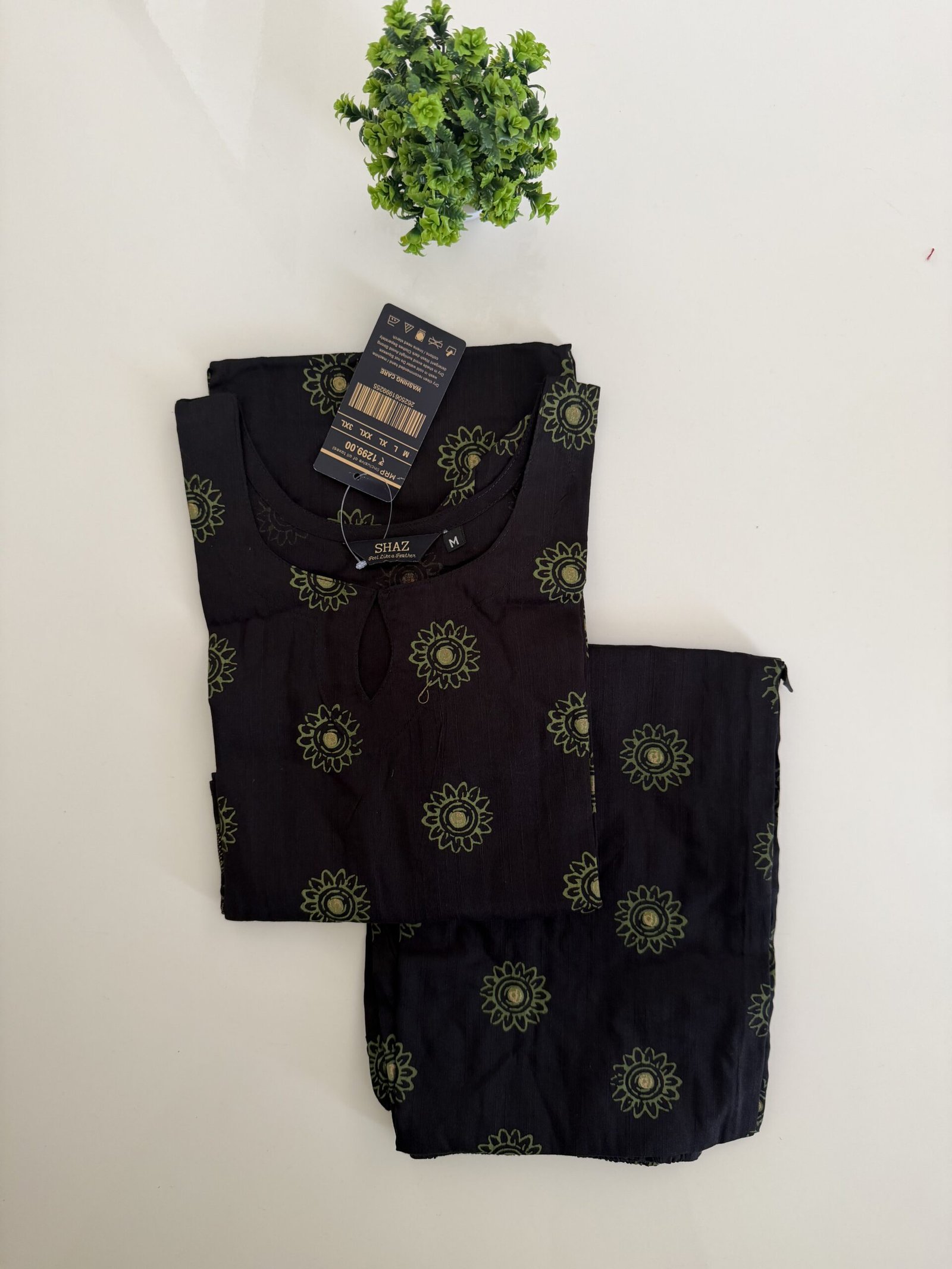 PRINTED RAW SILK CORD SET 002